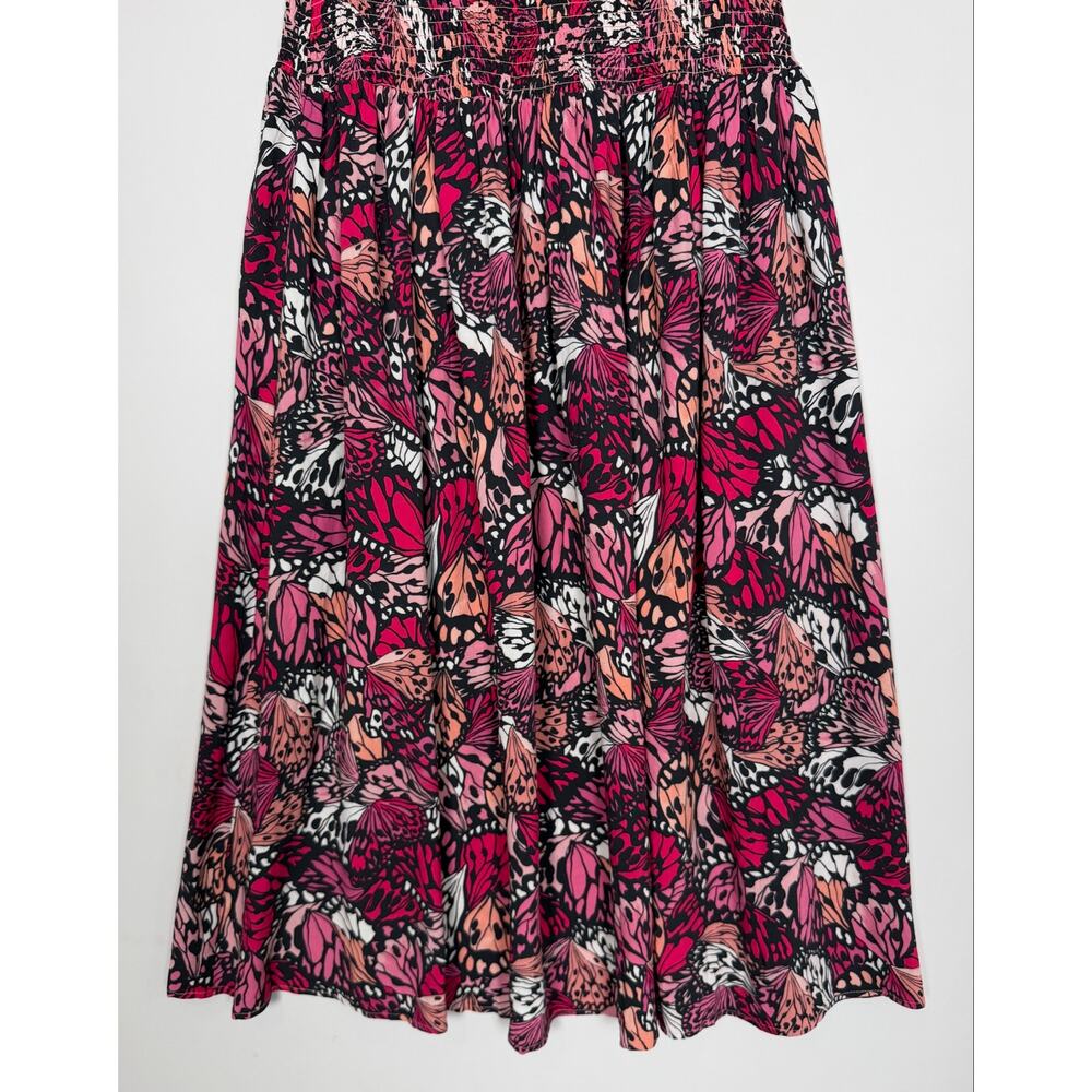 L*Space Lila Strapless Maxi Dress Wings N Things Pink Butterfly Print Small NWT - Picture 9 of 13